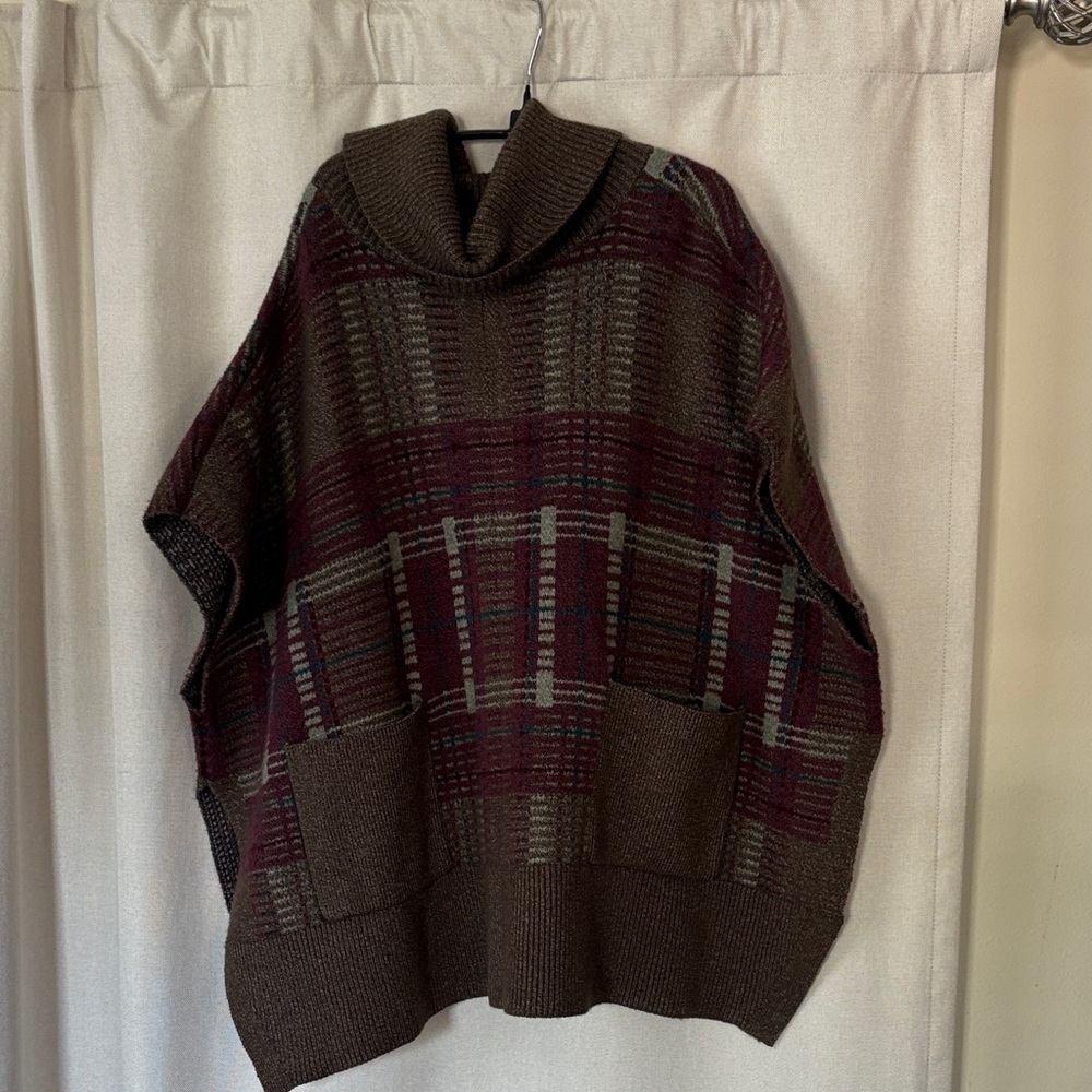 Talbots Men's Burgundy and Brown Turtleneck Sweater